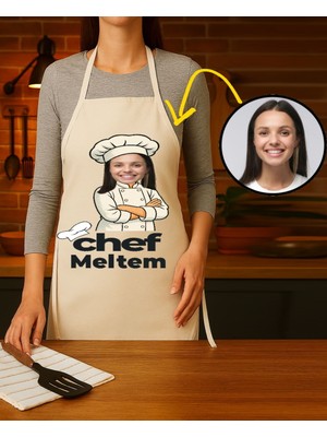 Özbience Kişiye Özel Karikatür ve Isimli Mutfak Önlüğü, Chef Tarzı Tasarım