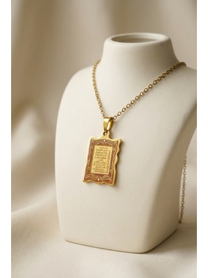 Craftique Çelik Ayetel Kürsi Kolye – Gold Kaplama Paslanmaz Çelik Islami Kolye, Zarif Günlük Kullanım Takısı