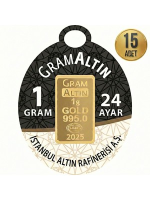 İAR 1 Gram Külçe Altın (15 Adet) 995 Saflık Sertifikalı