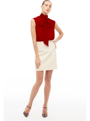 Perspective Bordo Bağlamalı Bluz