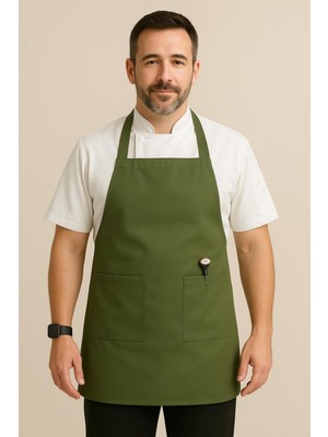 Özbience Leke Tutmaz Gabardin Mutfak Şef ve Barista Önlüğü, Unisex, Şık ve Rahat