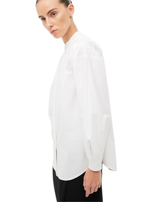 Perspective Beyaz Anjelas Rahat Kalıp Hakim Yaka Uzun Kol Gomlek