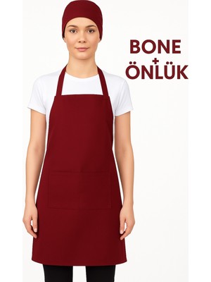 Özbience Bordo Şef Seti Bone ve Önlük Ikili, Profesyonel Mutfak Şıklığı