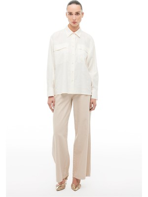 Perspective Bej Alos Rahat Kalıp Erkek Yaka Uzun Kol Gomlek