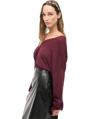 Perspective Bordo V-Yaka Triko Kazak