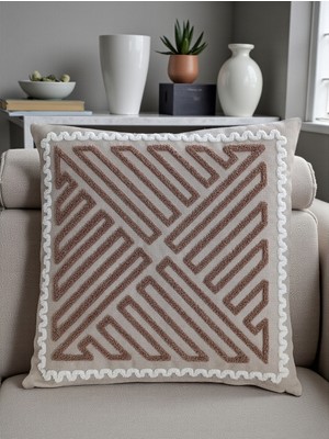 Nunu Teks Bohem Tarz Punch Nakışlı Kırlent Kılıfı 43X43CM