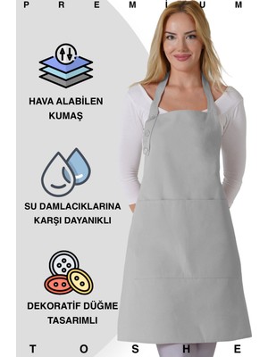 Özbience Su Geçirmez Mutfak Önlüğü, Geniş Cepli Şef ve Barista Önlüğü