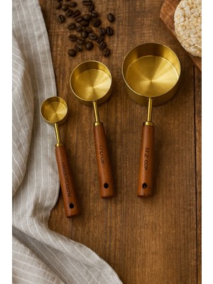 Seymen Bıçakçılık Mıen Ahşap Saplı Ölçü Kaşığı Seti – Tüm Malzemeler Için Mutfak Ölçü Kabı