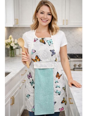 Özbience Pratik ve Şık Havlulu Mutfak Önlüğü, Kullanışlı Askılı Tasarım