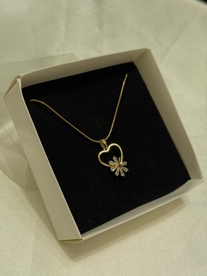 Tüko Store Sevgililer Günü Özel Kutulu Kalp ve Taşlı Model Kolye