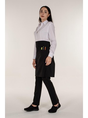 Özbience Şık Siyah Mutfak ve Garson Önlüğü, Yarım Bel Tasarımı