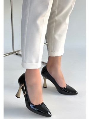 Değirmen Grup Motya Siyah Rugan Topuklu Ayakkabı - Lisinya