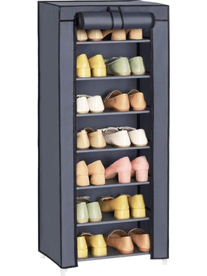 Dzgn Home Ayakkabılık Tek Bölmeli Çok Amaçlı Bez Dolap Gardırop Gri