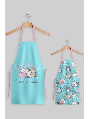 Özbience Çocuk ve Aileler Için Renkli Mutfak Önlük Seti, Eğlenceli ve Kullanışlı Tasarım