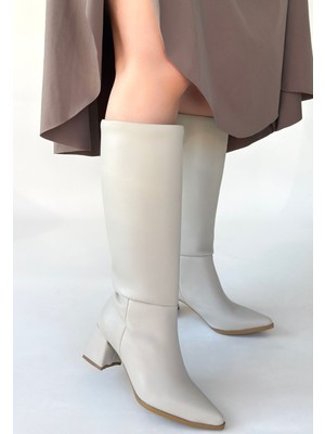 Değirmen Grup Roksa Ten Cilt Topuklu Çizme - Lisinya