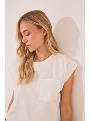 Women Secret Fildişi Cep Detaylı Şort Pijama Takımı