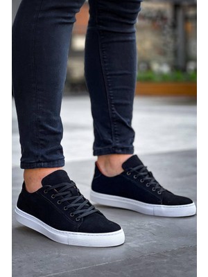 Zapatos KB122 Erkek Günlük Bağcıklı Süet Spor Sneaker Ayakkabı Sbt - Siyah