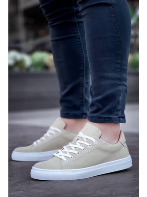 Zapatos KB122 Erkek Günlük Bağcıklı Süet Spor Sneaker Ayakkabı Sbt - Bej