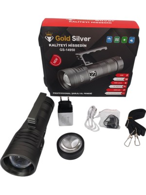 Gold Silver GS-14950 Profesyonel Şarjlı El Feneri Yunusav