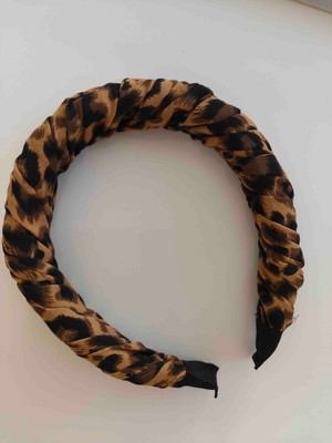 Makmery Leopar Taç Yumuşak Kumaş Dokulu