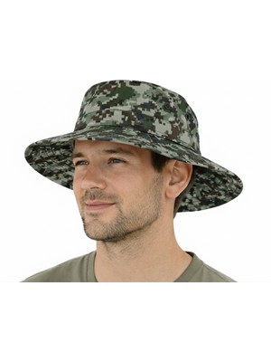 Reva Erkek Kamuflaj Bermuda Şapka – Safari Model, Ayarlanabilir, Yazlık