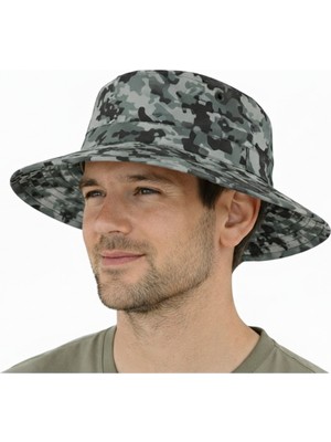 Reva Erkek Kamuflaj Bermuda Şapka – Safari Model, Ayarlanabilir, Yazlık