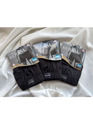 Berrak 4498 Pamuklu Siyah Erkek Boxer 3'lü Paket