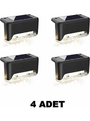 Eser Ticarett Güneş Enerjili LED Köşebent Lamba 4’lü Set | Gün Işığı Renk | Solar Sensörlü Duvar Köşe Aydınlatma | Dış Mekan Suya Dayanıklı