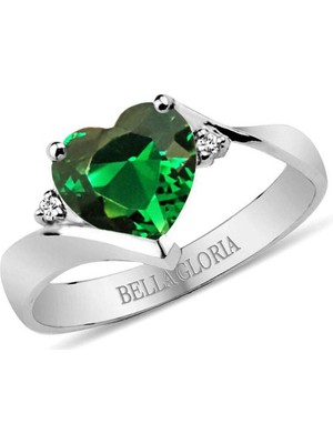 Bella Gloria Yeşil Kuvars Pırlanta Aşk Yüzüğü (Gpy0055) 17