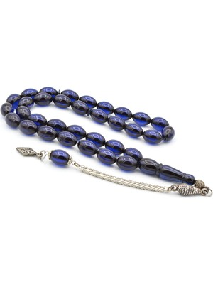 Murty99 Enes Abdo Yapımı Beyzi Kesim Lacivert Sıkma Kehribar Tesbih