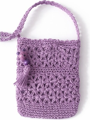 Genel El Yapımı Örgü Çapraz Askılı Maskotlu Kadın-Genç Çanta – Günlük Kullanım, Bohem El Işi Çanta