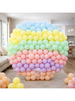 Karışık Makaron Balon Renk Soft Pastel Balon 100 Adet