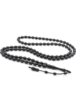 Murty99 Usta Işi Arpa Kesim 99 Luk Siyah Toz Pres Kehribar Tesbih Iri