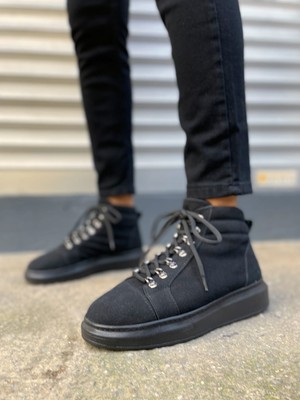 Zapatos JY206 Ottawa Bağcıklı Ortopedik Taban Süet Erkek Spor Bot Sst - Siyah