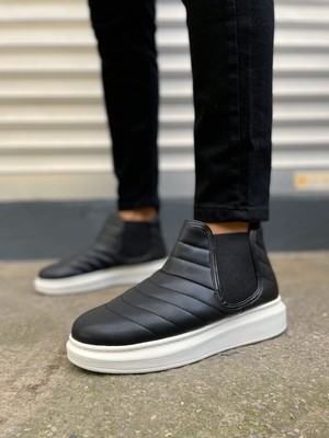 Zapatos JY205 Boston Bağcıksız Ortopedik Taban Cilt Erkek Spor Bot Cbt - Siyah