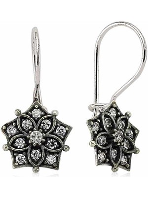 Bazarhane Gümüş Sallantılı Çiçek Küpe