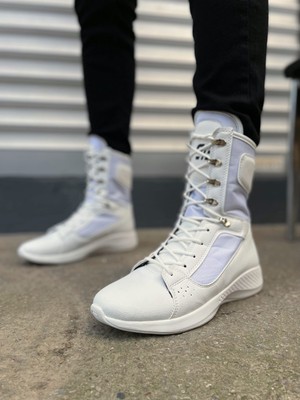 Zapatos JY799 Verton Bağcıklı Ortopedik Taban Günlük Cilt Erkek Askeri Postal Bot Cbt Beyaz
