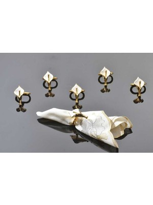 Özbience Çiçekli Mineli Peçete Halkası, Şık ve Zarif Masa Süsü