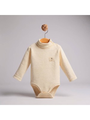 The Nest Kids Cozy Nest Premium Organik Pamuk Yumuşak Dokulu Günlük Bebek Body Açık Bej