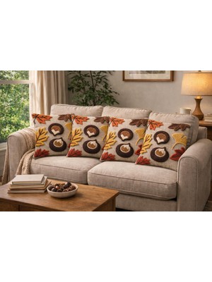 Çift Taraflı Kırlent Kılıfı 4'lü Takım