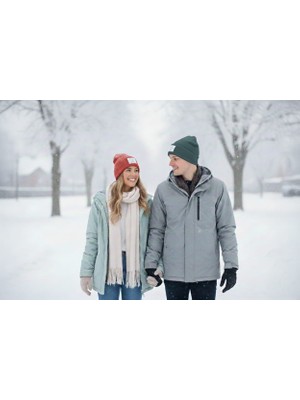 Umel Tekstil 14 Şubat Sevgililer Günü'ne Özel Bere Kalp Detaylı Kaşkorse Çift Kat İki Adet