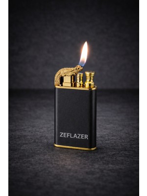 Zeflazer Hediyelik Kişiye Isme Özel Tasarım Altın Timsah Metal Çakmak