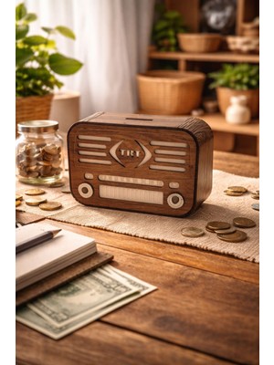 Seymen Bıçakçılık Nostaljik Radyo Tasarımlı Kumbara | Dekoratif Para Biriktirme Kutusu