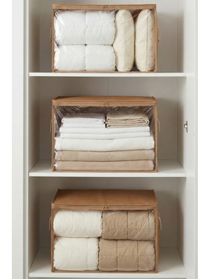 Rek Home 3 Adet Pencereli Büyük Boy Yastık Yorgan Kazak Hurcu / 60X40X40