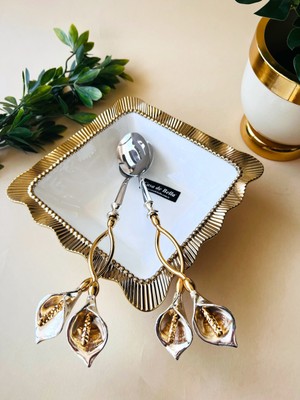 Özbience Gold Çiçek Figürlü 2 Parça Salata Servis Seti