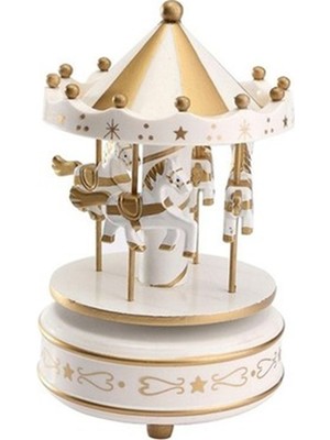Tbl Dekor Atlı Karınca Müzik Kutusu Gold-Beyaz Renk