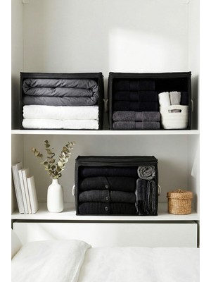 Rek Home 3 Adet Pencereli Küçük Boy Baza Altı, Valiz Düzenleyici Çeyizlik Bohça Hurcu / 30X22X18