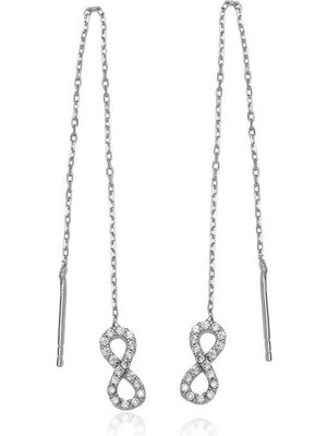 Bazarhane Gümüş Zincirli Sonsuzluk Küpe