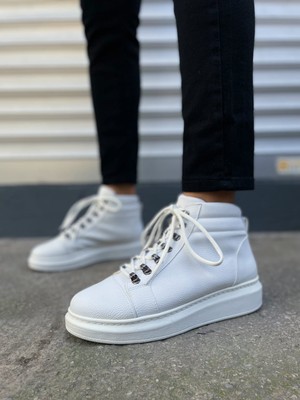 Zapatos JY206 Ottawa Bağcıklı Ortopedik Taban Cilt Erkek Spor Bot Cbt - Beyaz