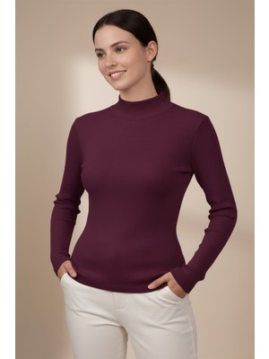 Libas Verda Kadın Mor Balıkçı Yaka Bluz